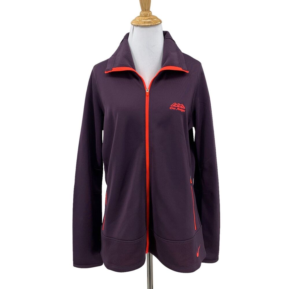 Nike Golf Therma Fit Jacket Womens L Large Purple Fleece Lined Full Zip Athletic